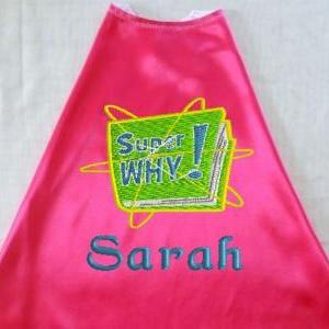 Girl's Cape, Embroidered Super Why..