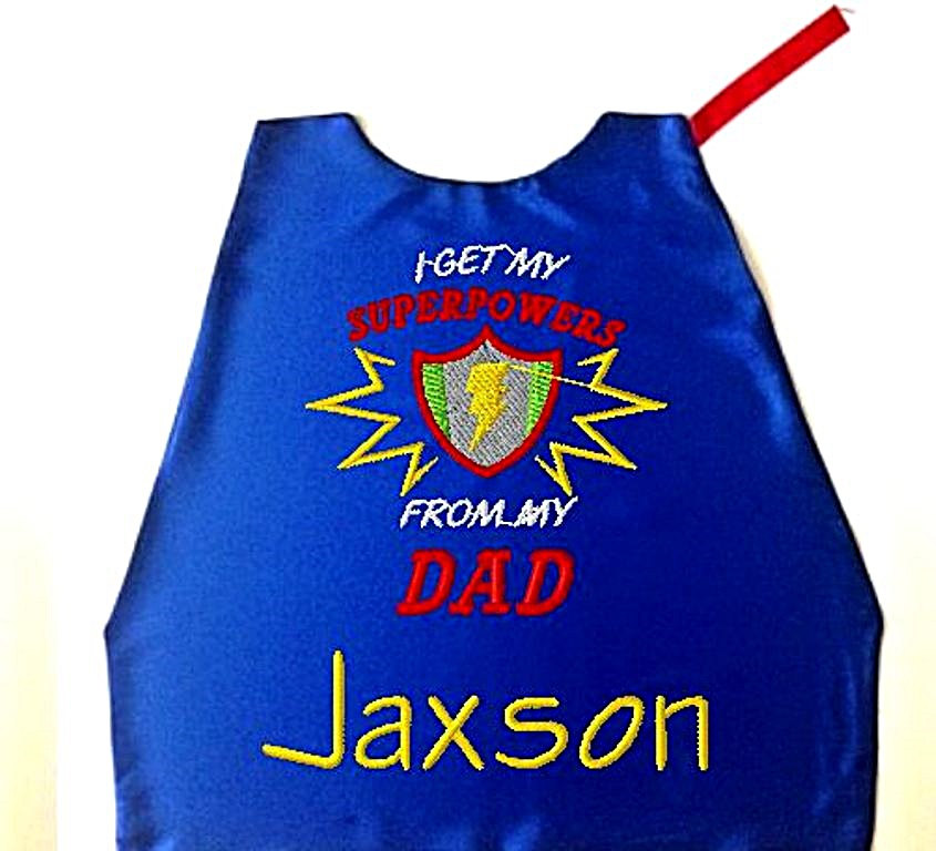 Boy's Cape, Embroidered Super Hero Personalized With Monogram Royal Blue